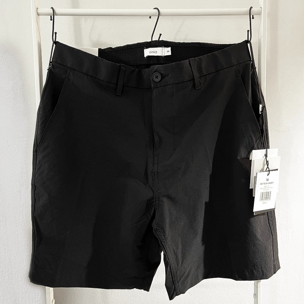 Onia 360 Tech Short in Black Stretch Nylon